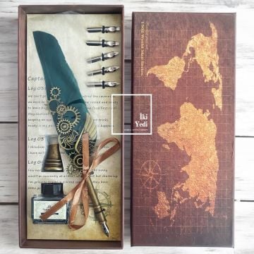 Monique Antik Divit Hokka Seti – Kaligrafi Yazı Takımı, Ofis Masa Üstü Aksesuar, İş Hediyesi