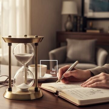 Anton 77-2 Gold Metal Kum Saati, 30 Dakika Cam Obje, Masaüstü Dekoratif Ofis Hediyesi Aksesuar