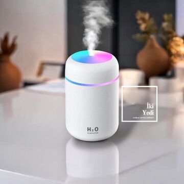 H2O Mini Aromaterapi Araç Ev Tipi Buhar Makinesi USB Ultrasonik Nemlendirici Gece Lambalı Difüzör
