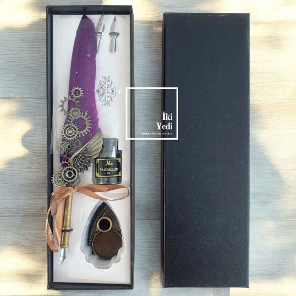 Monique Antik Divit Hokka Seti – Kaligrafi Yazı Takımı, Ofis Masa Üstü Aksesuar, İş Hediyesi