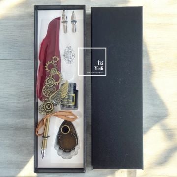 Monique Antik Divit Hokka Seti – Kaligrafi Yazı Takımı, Ofis Masa Üstü Aksesuar, İş Hediyesi