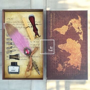 Monique Antik Divit Hokka Seti – Kaligrafi Yazı Takımı, Ofis Masa Üstü Aksesuar, İş Hediyesi