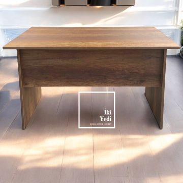 Repondant 140 cm Ceviz Renk Çekmeceli Çalışma Masası Ofis Sekreter Masa Modelleri Büro Personel Bilgisayar Masası Ofis Mobilyaları