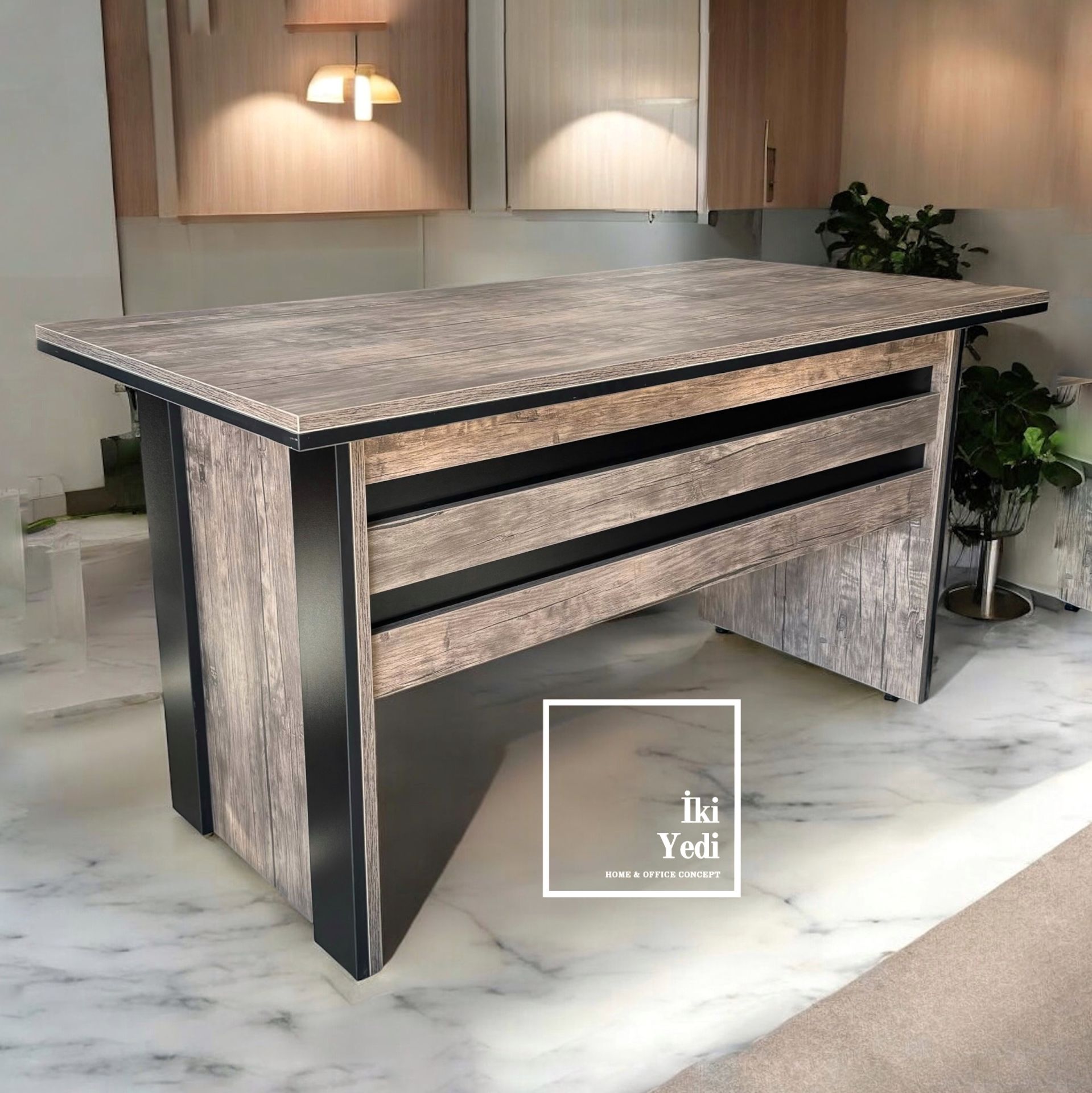 Meritant 140 cm 36 mm Kilitli Çekmeceli Ofis Çalışma Masası Büro Yönetici Masa Modelleri Büro Mobilyası Ofis Mobilyaları