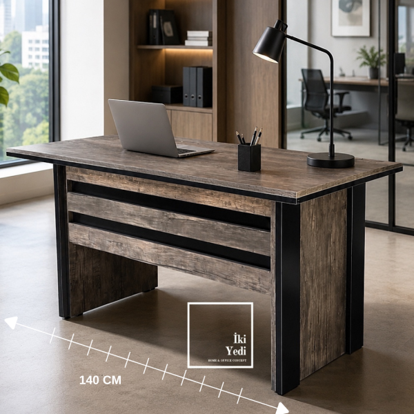 Meritant 140 cm 36 mm Kilitli Çekmeceli Ofis Çalışma Masası Büro Masa Modelleri Ofis Mobilyaları
