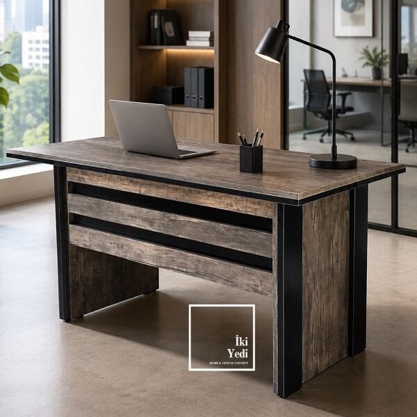 Meritant 140 cm 36 mm Kilitli Çekmeceli Ofis Çalışma Masası Büro Masa Modelleri Ofis Mobilyaları
