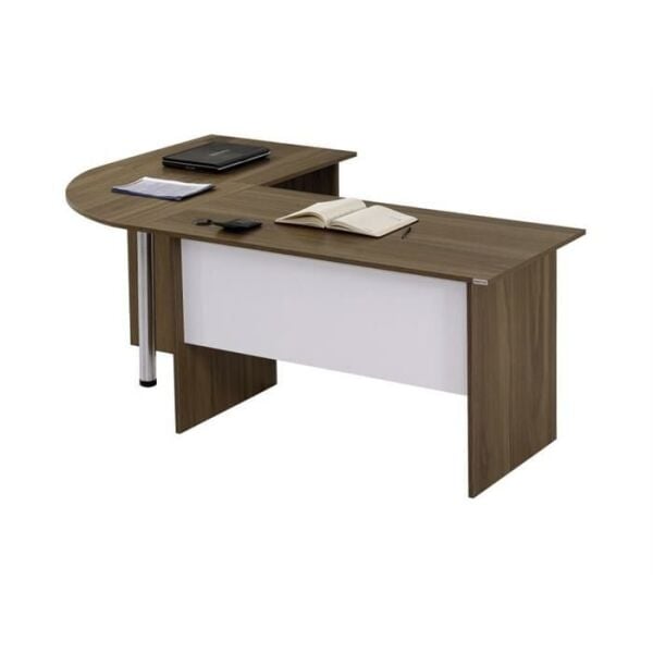 Chloe L Tipi Çalışma Masası Çekmeceli Ofis Masası Büro Yönetici Personel Genç Odası Bilgisayar Printer Klavyelikli