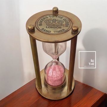 MQ-London Pirinç Eskitme 3 Dakika Kum Saati, Küçük Boy Antika Obje, Ofis Masaüstü Hediyelik