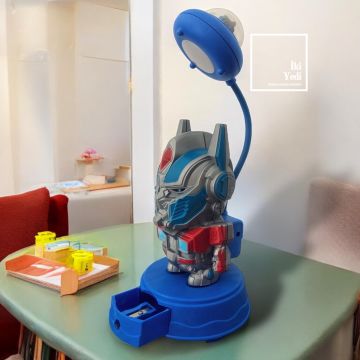 Transformers 77-1 Mavi Masa Lambası Şarjlı Gece Lambası Çocuk Genç Odası Figür Objeler Kalemtıraşlı