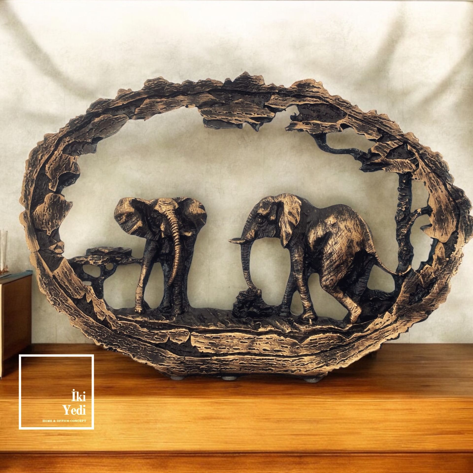 Masai Mara Konsept Fil Figür Biblo Heykel Dekoratif Obje Ev Hediyesi İş Hediyelik Ofis Büro Dekor