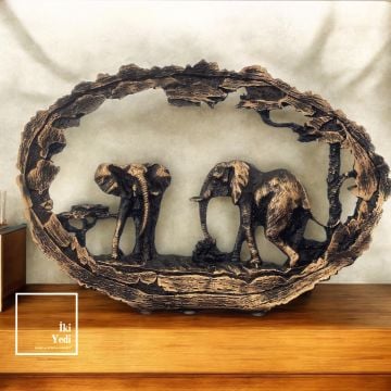 Masai Mara Konsept Fil Figür Biblo Heykel Dekoratif Obje Ev Hediyesi İş Hediyelik Ofis Büro Dekor