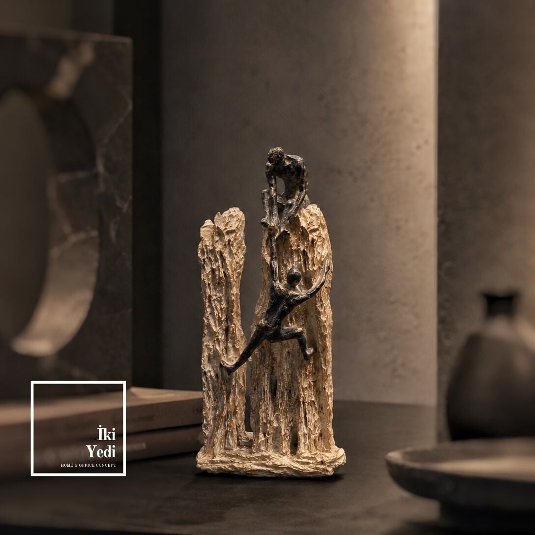 Nexus Dekoratif Modern Masaüstü Heykel - Ofis Masası Aksesuarları Tasarım Biblo Ev Hediyesi (25 cm)