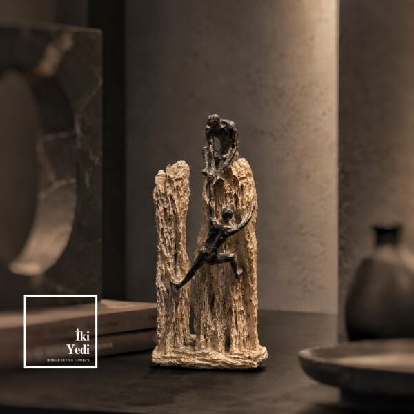 Nexus Dekoratif Modern Masaüstü Heykel - Ofis Masası Aksesuarları Tasarım Biblo Ev Hediyesi (25 cm)