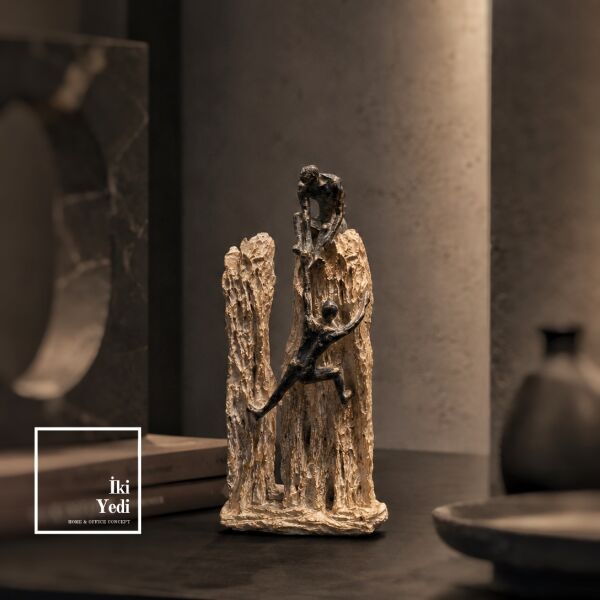 Nexus Dekoratif Modern Masaüstü Heykel - Ofis Masası Aksesuarları Tasarım Biblo Ev Hediyesi (25 cm)