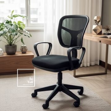 Ravin Kalın Süngerli Fileli Ofis Sandalyesi Döner Mekanizmalı Çalışma ve Bilgisayar Koltuğu Büro Ev