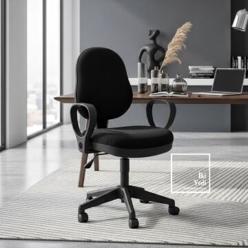 Renard Kalın Süngerli Kumaş Döşeme Ofis Sandalyesi Döner Mekanizmalı Çalışma ve Bilgisayar Koltuğu