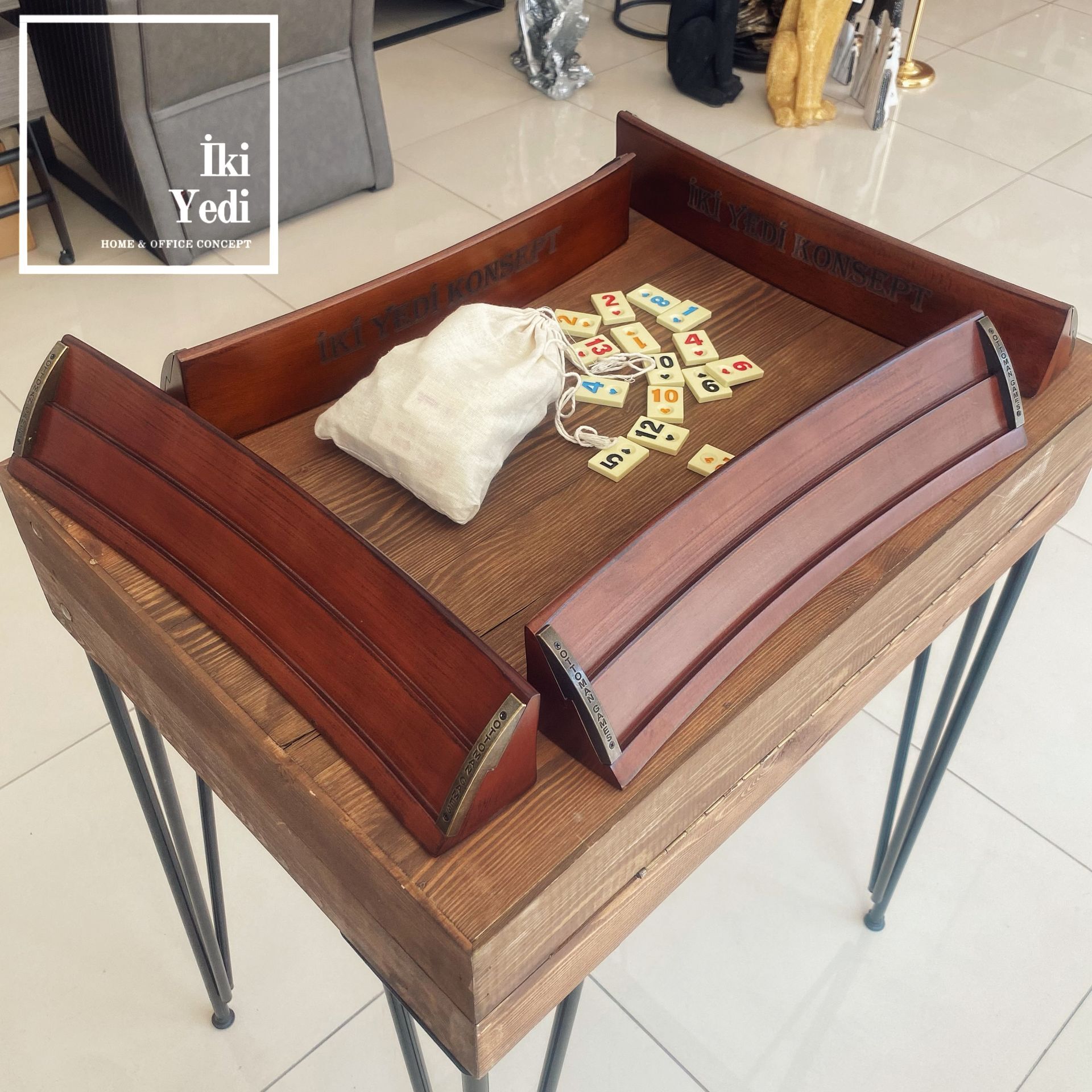 Milton Kavisli Oval Masif Ahşap Okey Takımı 101 Okey Oyunu Antik Lüks Koleksiyon Ürünü Hediyelik