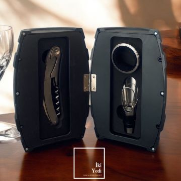 Fıçı Görünümlü Tirbüşon Seti – Şarap Gurmeleri İçin Lüks Hediye, Mantar Açacak & Tıpa Seti