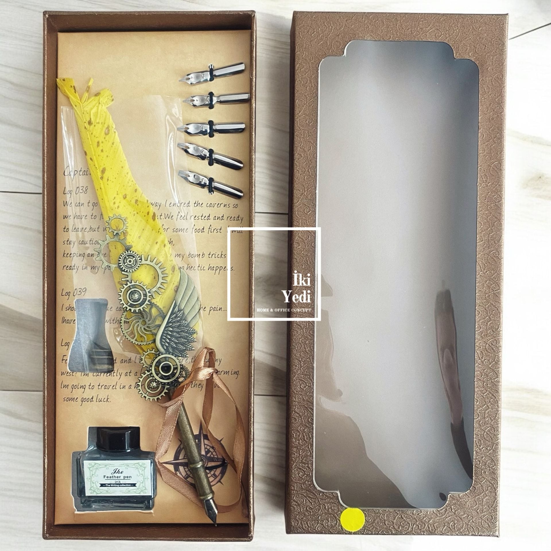 Monique Antik Divit Hokka Seti – Kaligrafi Yazı Takımı, Masa Üstü Aksesuar, Ofis İş Hediyesi