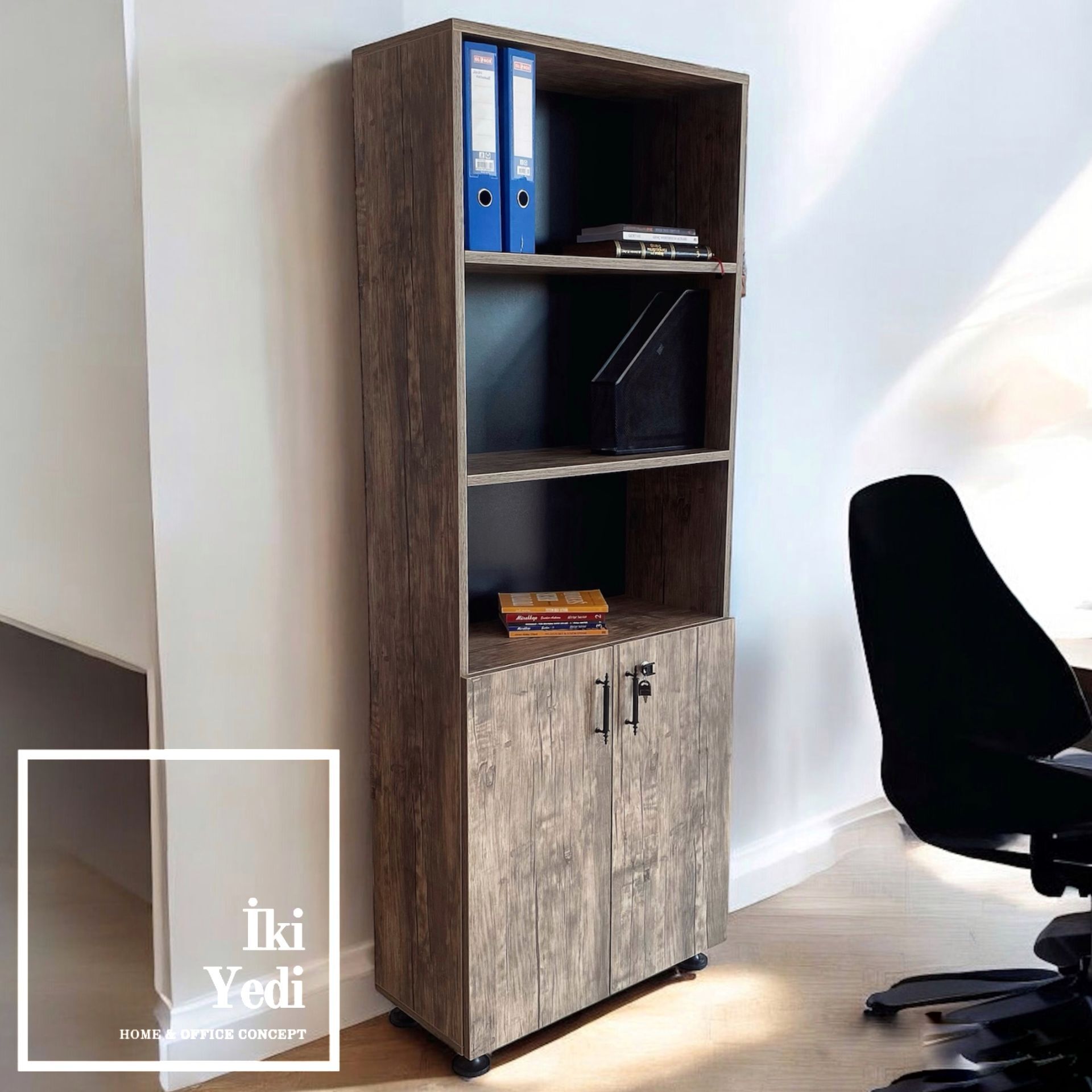 Rideau Kilitli Kapaklı Dosya Dolabı Klasörlük Dolap Ofis Dolapları Dosyalık Kitaplık Tipi Büro Model Arşiv Odası