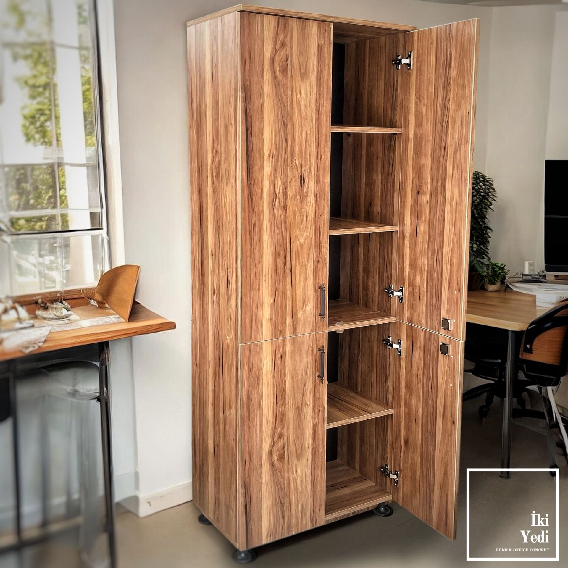 Espion 4 Kapaklı Kilitli Dosya Dolabı Çok Amaçlı Dolap Ofis Büro Mobilyaları Evrak Klasör Balkon Mutfak Dolabı