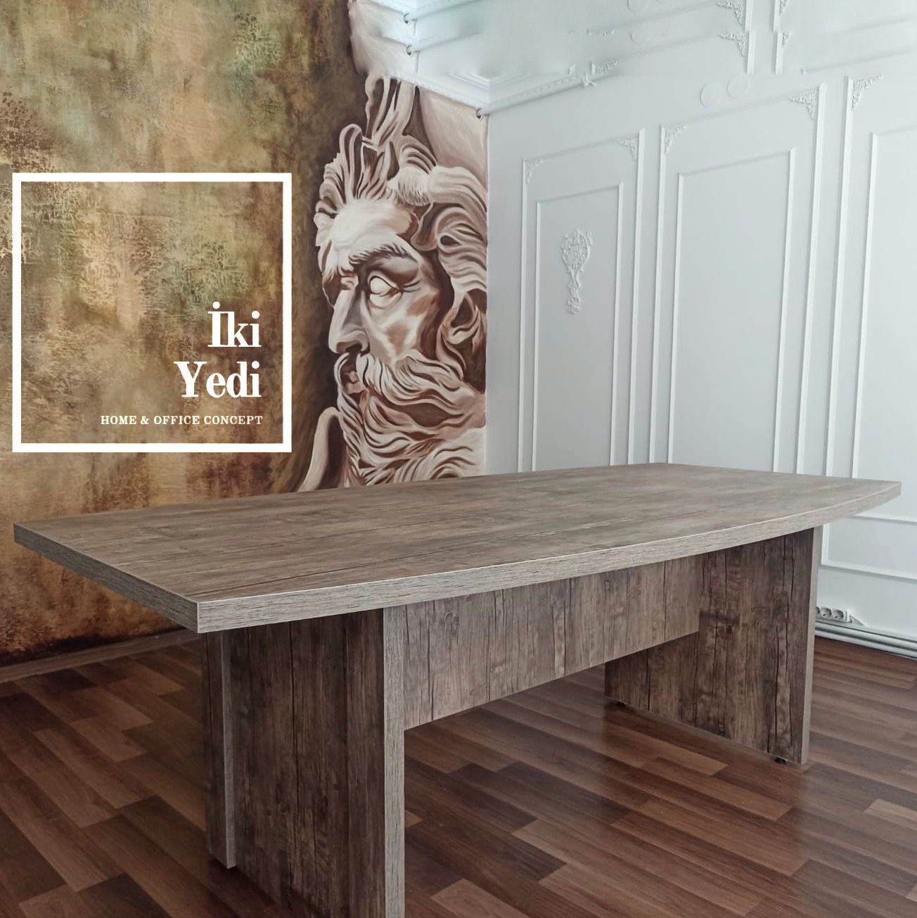 Lunette Antik Light Toplantı Masası Ofis Mobilyası Personel Büro Mobilyaları 6 - 8 Kişilik 2 Metre Masa