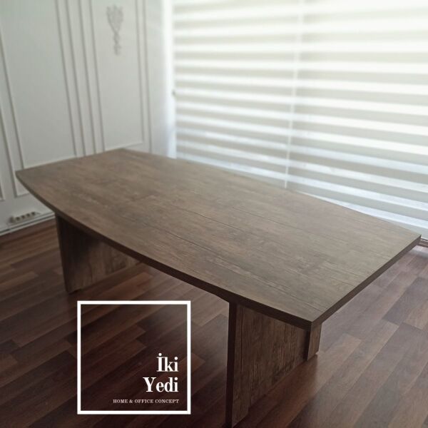 Lunette Antik Light Toplantı Masası Ofis Mobilyası Personel Büro Mobilyaları 6 - 8 Kişilik 2 Metre Masa