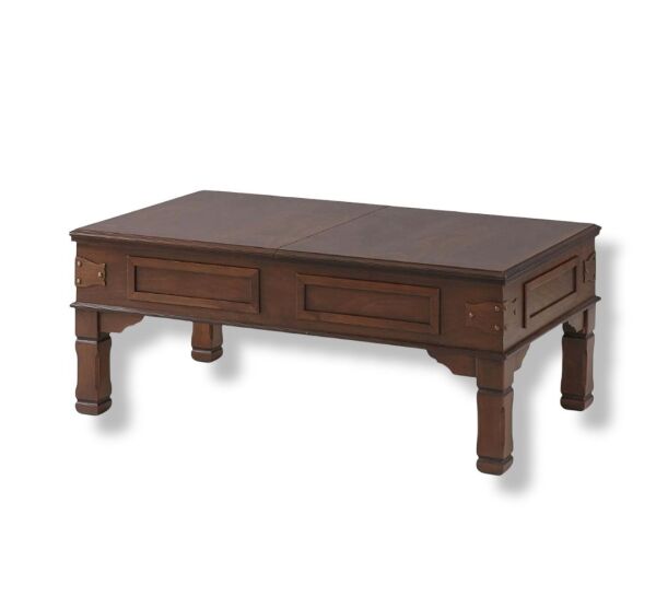 Noupart Tavla Satranç Masası Orta Sehpa Ahşap Ceviz Kaplama MDF Antika Tasarım Chess Backgammon