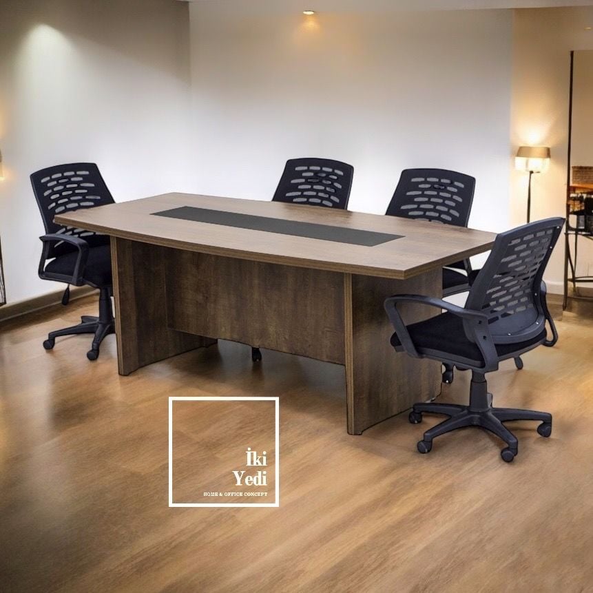 Nouveau 100 x 200 cm Sümenli Toplantı Masası Ofis Mobilyaları Büro Mobilyası 6 - 8 Kişilik Beyin Fırtınası