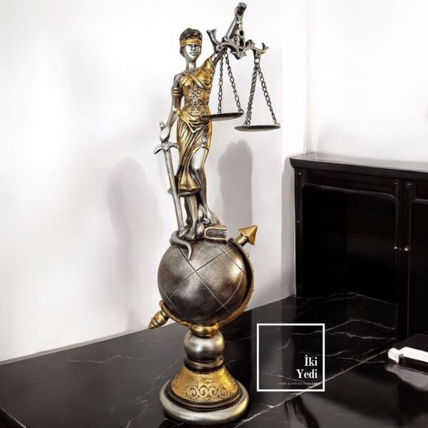 Adalet Tanrıçası Themis Heykeli, 37 cm Lady Justice Biblo, Hukuk Ofisi Dekoru Avukata Hediye