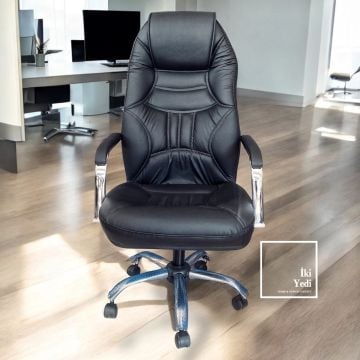 Chambre Üniteli Modern Makam Odası Mobilya Takımı Yönetici Ofis Mobilyası, Şık ve Konforlu Ahşap Masa, Dolap ve Koltuk Seti