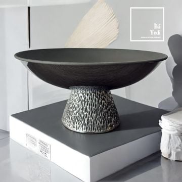 Della 77-3 Alüminyum Döküm Dekoratif Kase, 26×11,5 cm İkramlık Tabak, Yeni Ev Ofis Hediyesi