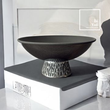 Della 77-5 Yüksek Kalite Metal Alüminyum Döküm Dekoratif Kase Tabak 22 cm x 10,5 cm Yeni Ev Hediyesi İkramlık Ofis Hediyelik Eşyalar