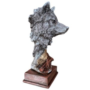 Winter Wolf Kurt Kafası Büst Heykeli Kültürel Tema Hediyelik Eşyalar Ofis Hediyesi Dekoratif Obje