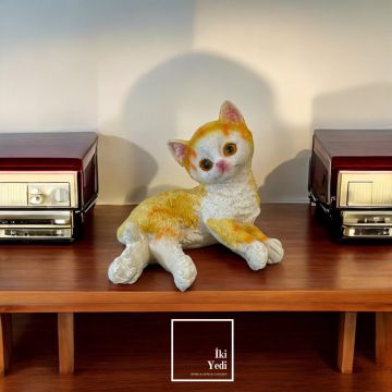 Minicat 77-1 Küçük Kedi Dekoru Dekoratif Obje Hayvan Bibloları Ev Ofis Dekorasyonu Veteriner Petshop Mağazaları