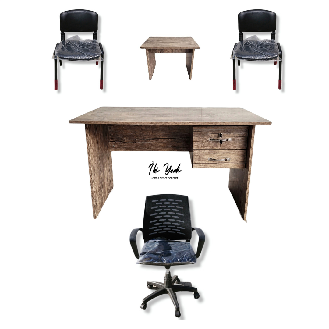 Porte Sekreterya Seti Ofis Çalışma Masası Takımı Büro Personel Grubu Mobilyası Masa Sandalye