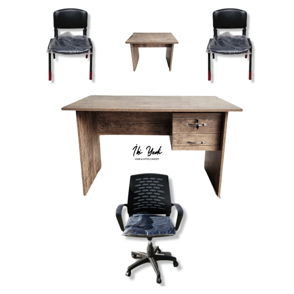 Porte Sekreterya Seti Ofis Çalışma Masası Takımı Büro Personel Grubu Mobilyası Masa Sandalye