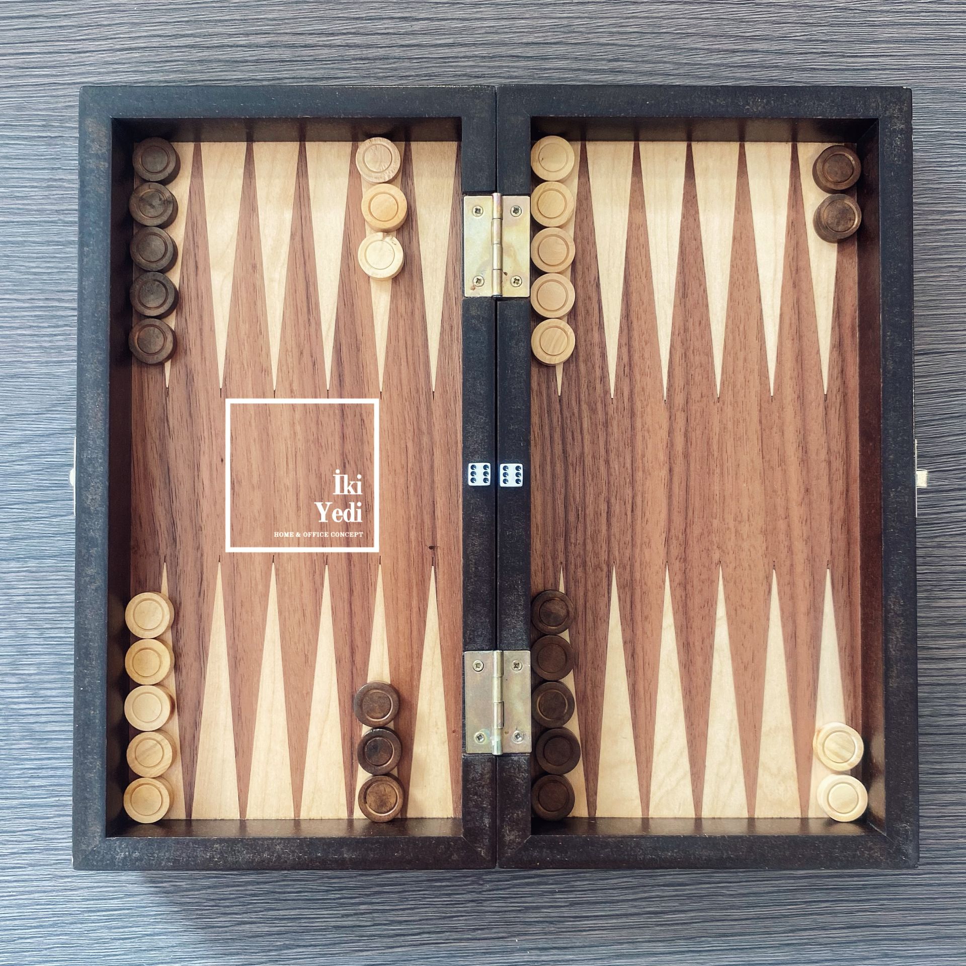 Elton Küçük Ahşap Tavla Takımı Taşınabilir Antik Lüks Koleksiyon Ürünü Backgammon Unutulmaz Hediye