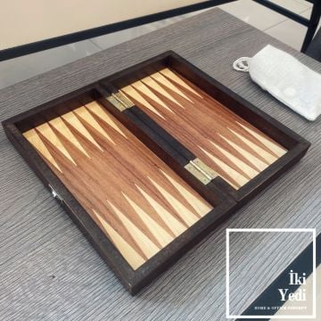 Elton Küçük Ahşap Tavla Takımı Taşınabilir Antik Lüks Koleksiyon Ürünü Backgammon Unutulmaz Hediye