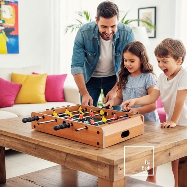 Minik Derbi Futbol Langırt Oyunu Ahşap Masaüstü Langırt Çocuklar İçin Eğlenceli Futbol Oyunu Hobi