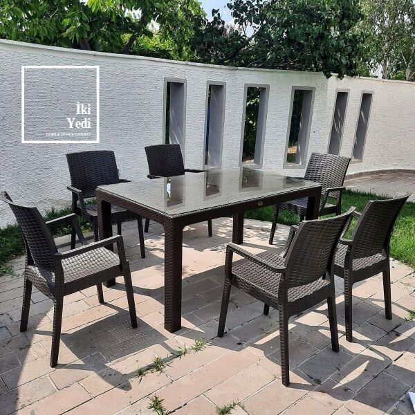 Kanada Rattan Masa Sandalye Takımı Bahçe Balkon