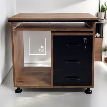 Rodos 180 cm Ofis Mobilya Takımı Makam Odası Büro Mobilyaları Yönetici Çalışma Masası Seti Kavisli Tasarım