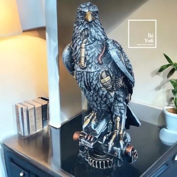 Steampunk Kartal Heykeli Mekanik Çarklı Tasarım Dekoratif Objeler Makina Figürlü Konsept Dekorasyon