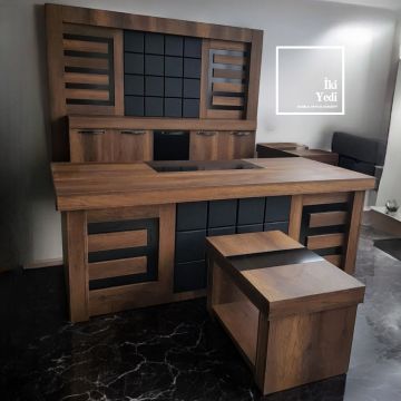 Nemesis Ağır Makam Oda Takımı Üniteli Panolu Ofis Mobilyası Seti Büro Mobilyaları Patron Lux VIP