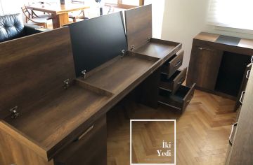 Nemesis Ağır Makam Oda Takımı Üniteli Panolu Ofis Mobilyası Seti Büro Mobilyaları Patron Lux VIP