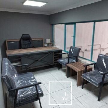 Examen X Tasarım Makam Oda Takımı Yönetici Çalışma Masası Seti Ofis Mobilyası Büro Grubu