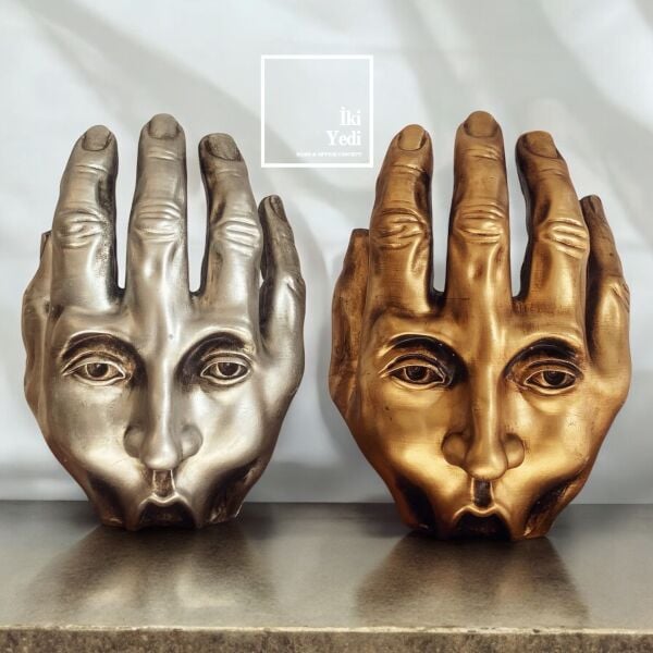 Mento İnsan Yüzü Tasarım El Figürü Dekoratif Obje Sıradışı Heykeller Ev Dekorasyonu Ofis Hediyesi Konsept Tema