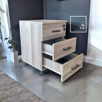 Elfe Kilitli Ofis Kesonu, 3 Çekmeceli Masa Altı Etajer, Büro Dolabı, Ofis Düzenleyici Ofis Mobilyaları Büro Çalışma Grubu