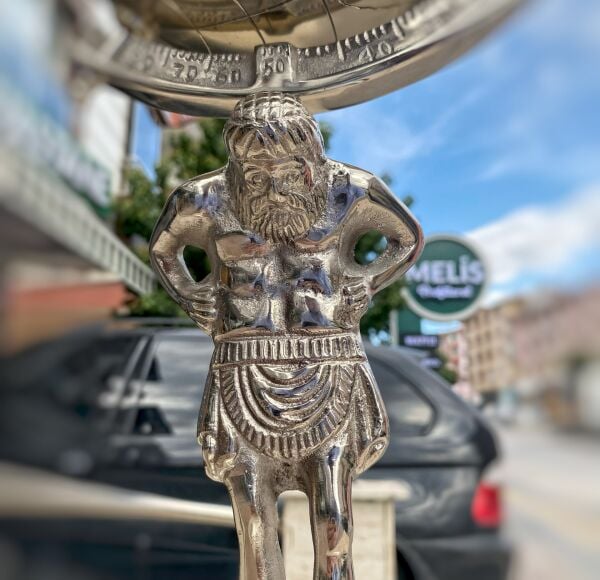 Metal Atlas Dünya Küresi 50 cm Yerküre, Ofis Ev Dekoratif Hediyelik Masa Üstü Aksesuar Lüks Dekor
