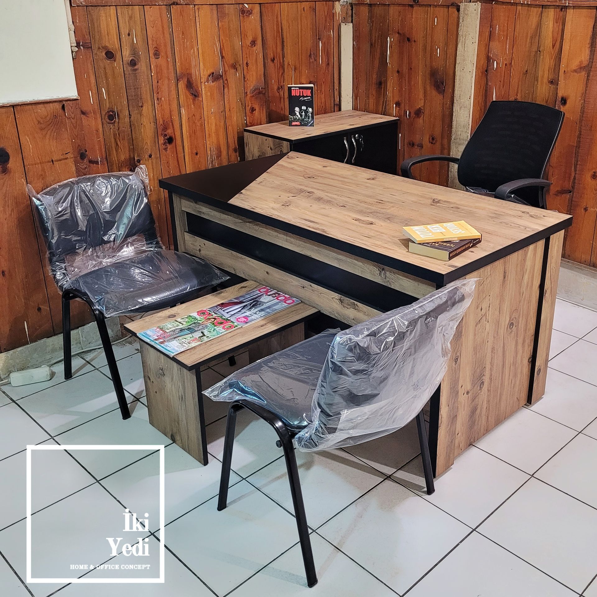 Mango Büro Masası Takımı Ofis Mobilyaları Personel Çalışma Seti Yönetici Odası Masa Sandalye Sekreterya